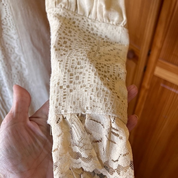 Gunne Sax by Jessica Black Label Vintage 9 Cream Boho Lace Dress Wedding - Picture 8 of 14